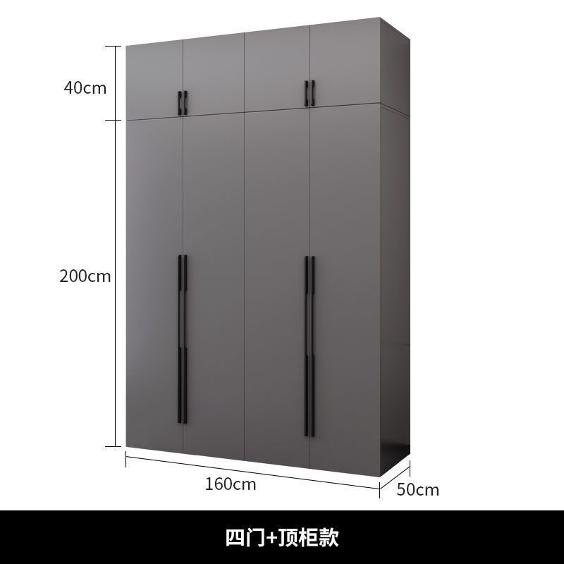 衣柜家用卧室实木现代简约简易玻璃门柜子免安装组合大衣橱|undefined