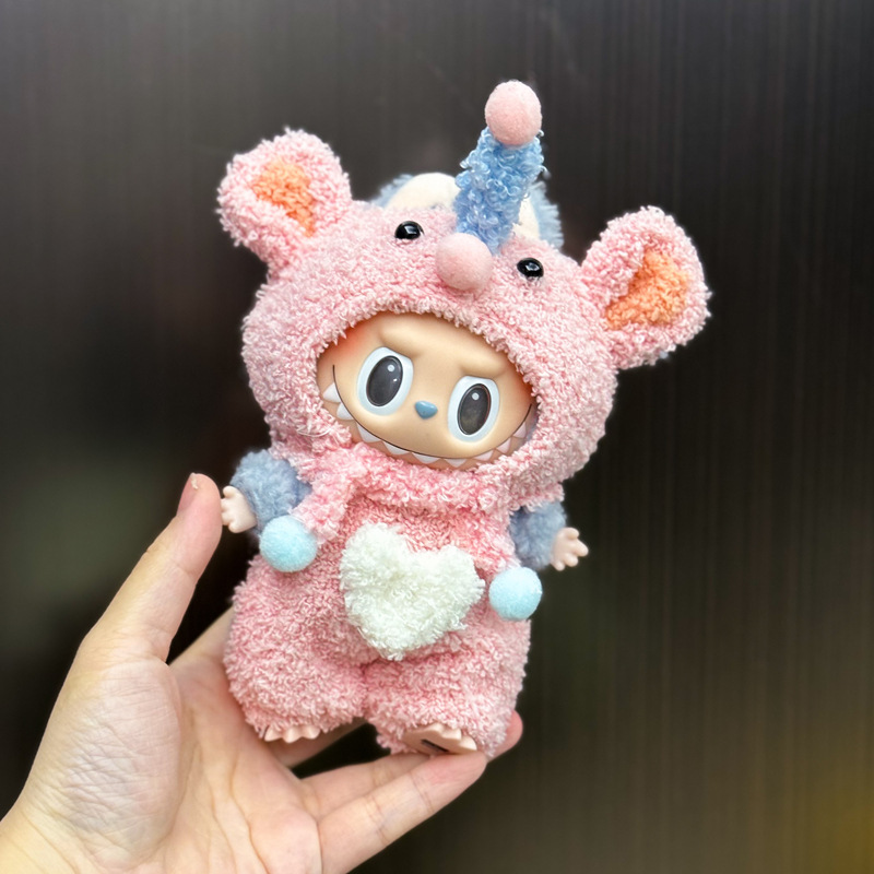 【衣類のみ】ラブブ labubu ベビー服 17cm ペンダント 1代目・2代目 ビニールぬいぐるみ 服セット|undefined