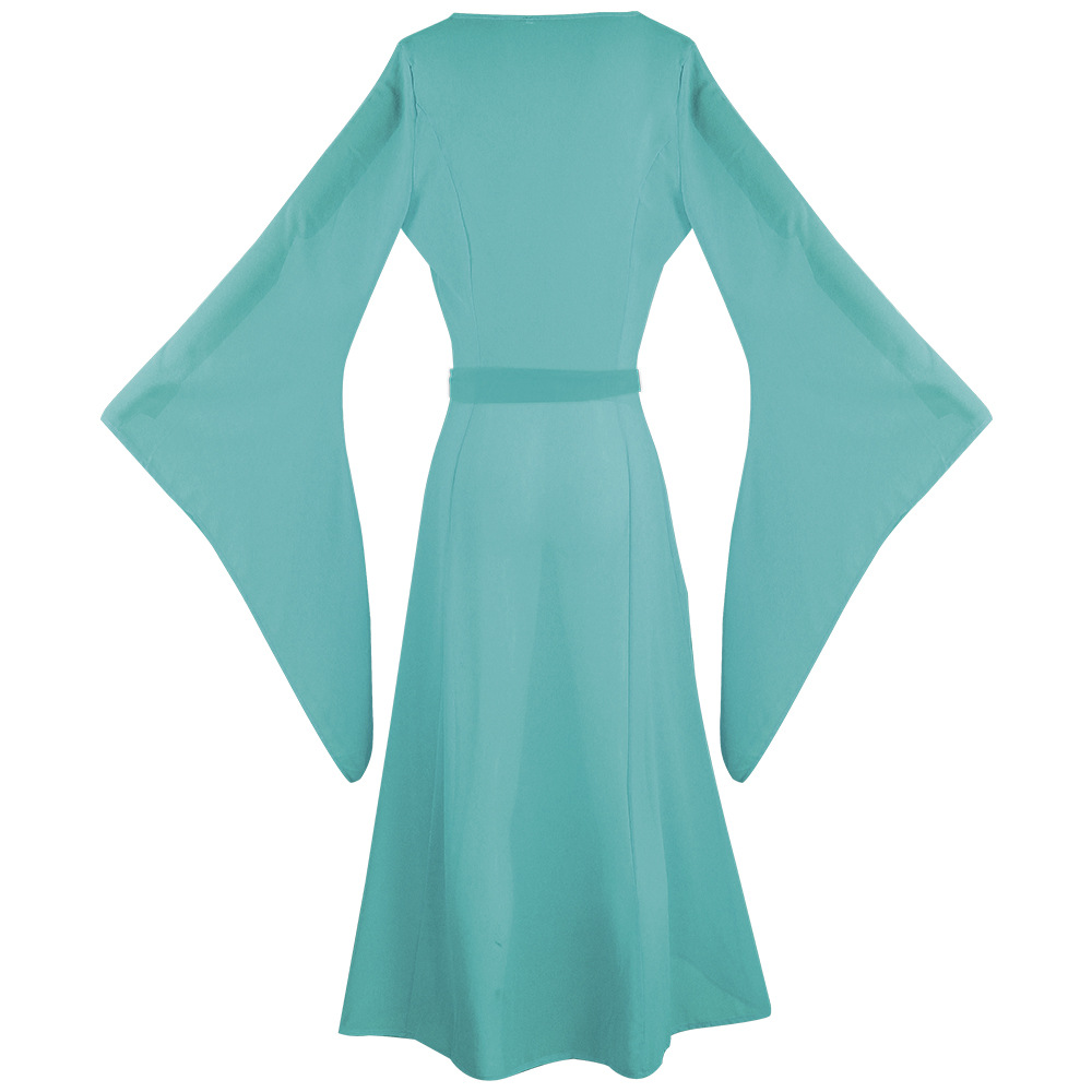 쉬폰 롱 원피스 레이크 블루