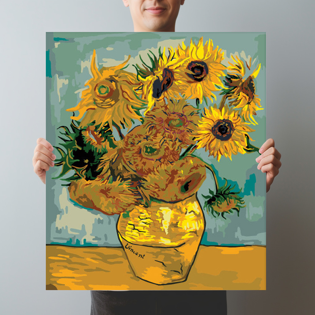 Cross-border digital oil painting Van Gogh sunflower painting a variety of Amazon wish coloring ebay factory decoration