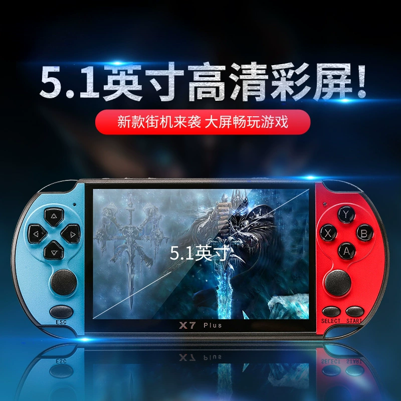 Игровая приставка psp x7 plus 5,1 дюйма портативный игровой автомат 64-разрядная аркада gba nes портативный