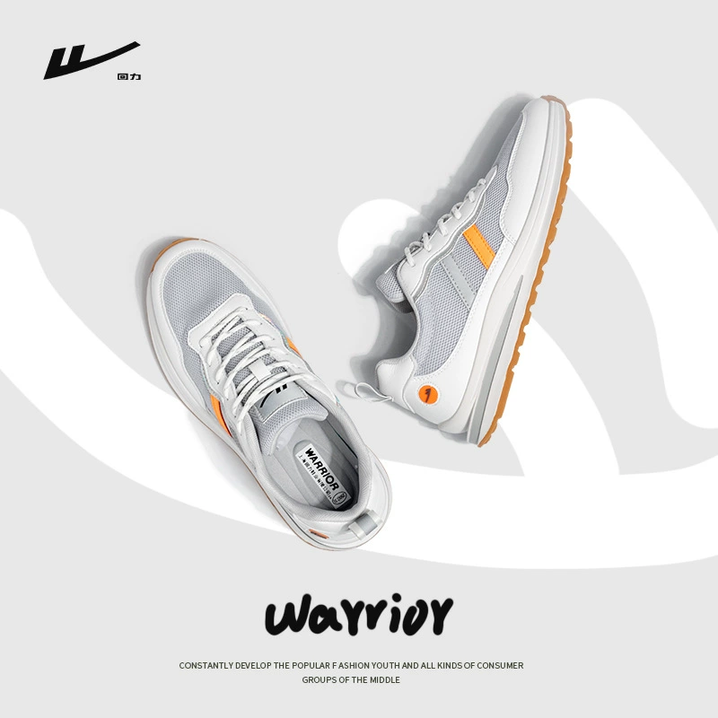 Warrior, summer footwear, universal breathable sneakers, white shoes