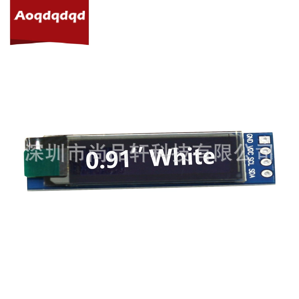 OLED-дисплей 0,91 дюйма SSD1306, 128×32, I2C, совместим 3,3–5В, белый/синий