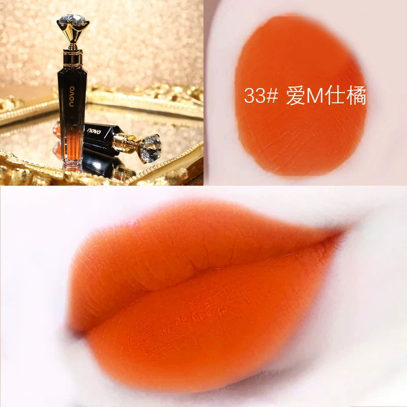 Velvet Lip Glaze (NOVO) Queen Retro Velvet, Diamond Cap, гладкая матовая стойкость, 3 г