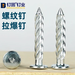 标准不锈钢螺纹钉子圆头压爆碳钢螺旋钉水泥自攻钢钉罗纹钉打钉器