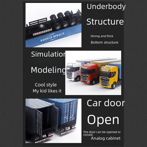 New Scania Alloy Container Truck Model Simulation Trailer Semi-Trailer Double Deck Transport Vehicle Toy