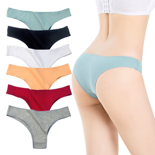Mini High-Elastic Pure Cotton Women's Underwear Low-Waisted Brazilian Threaded Girl's Sexy T-String Panties Amazon