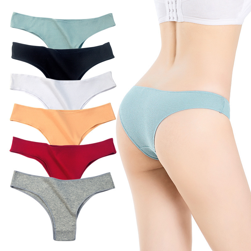 Mini High-Elastic Cotton Women's Underwear Low-Waisted Brazilian Pants Threaded Girls Sexy Thong Panties Amazon