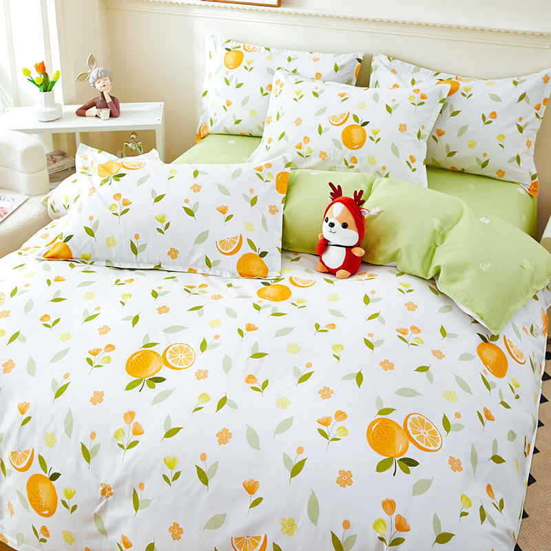 Ropa de cama de tres piezas de dormitorio de algodón fresco 4 ropa de cama de cuatro piezas de algodón 100 sábanas fundas de edredón