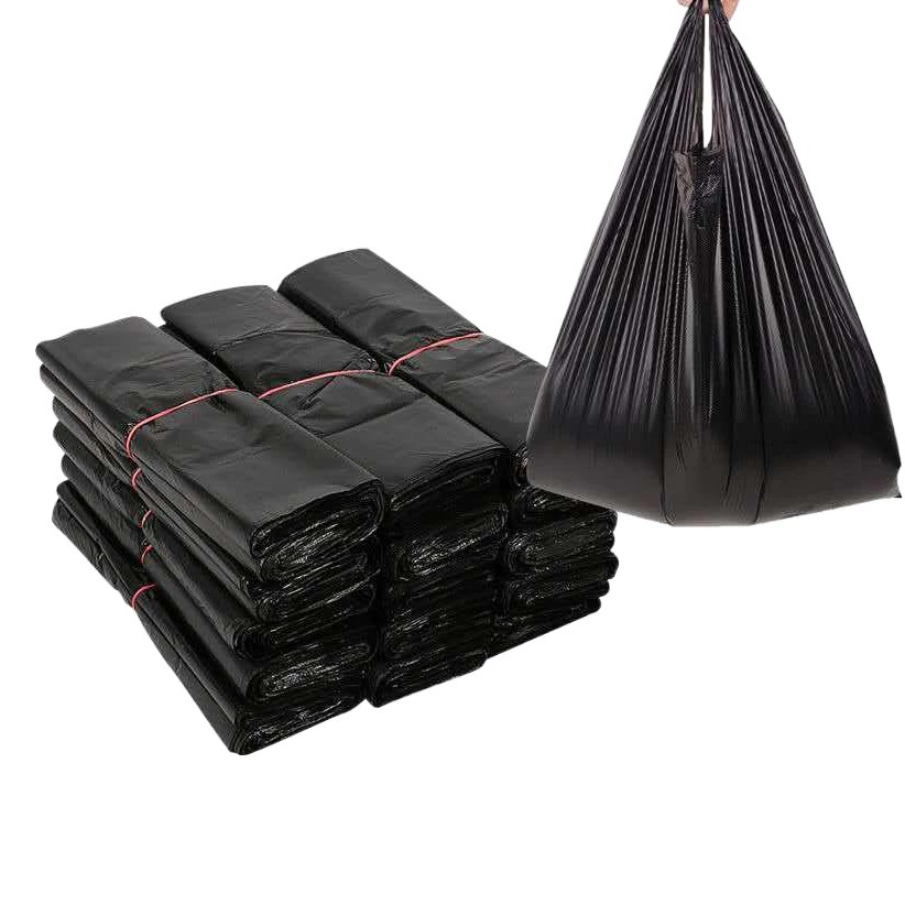 Одноразовые черные мешки для мусора утолщенные бытовые Большие Портативные полиэтиленовые пакеты для жилета мешки для мусора оптом