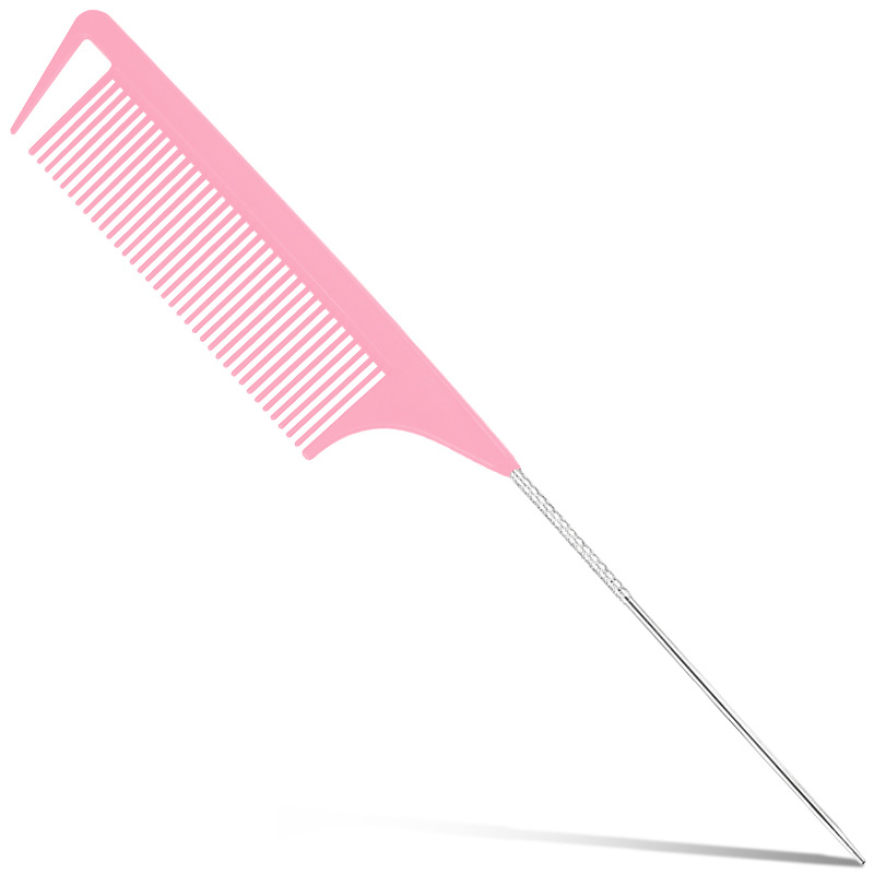 Modelo espiral mejorado aguja de acero punta cola peine forma peine pelo especial peine partición punta cola peine