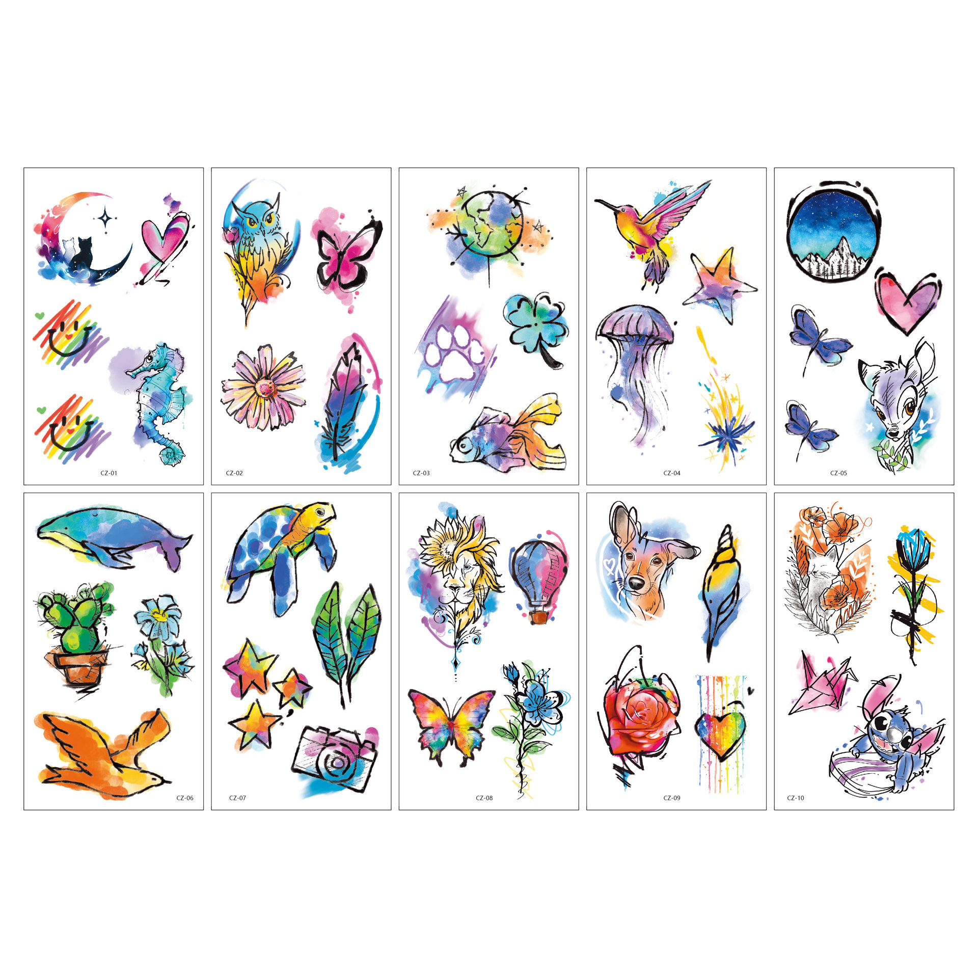 国境を越えた新しい子供用ハイエンド漫画タトゥーステッカーユニコーン恐竜マーメイドホリデータトゥーステッカー