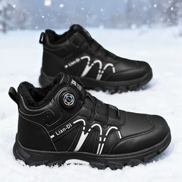 Winter Fleece-Lined Warm High-Top Size 48 Couple's Martin Boots Trendy Outdoor Snow Boots Versatile Women's Boots British Style Cotton Shoes