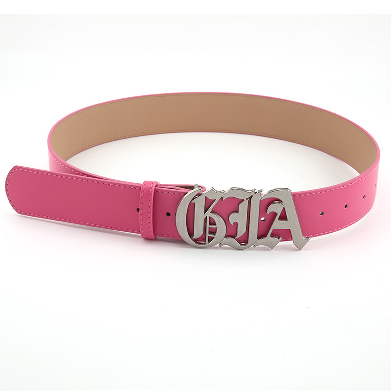 Simple Style Letter Pu Leather Alloy Women's Leather Belts display picture 3