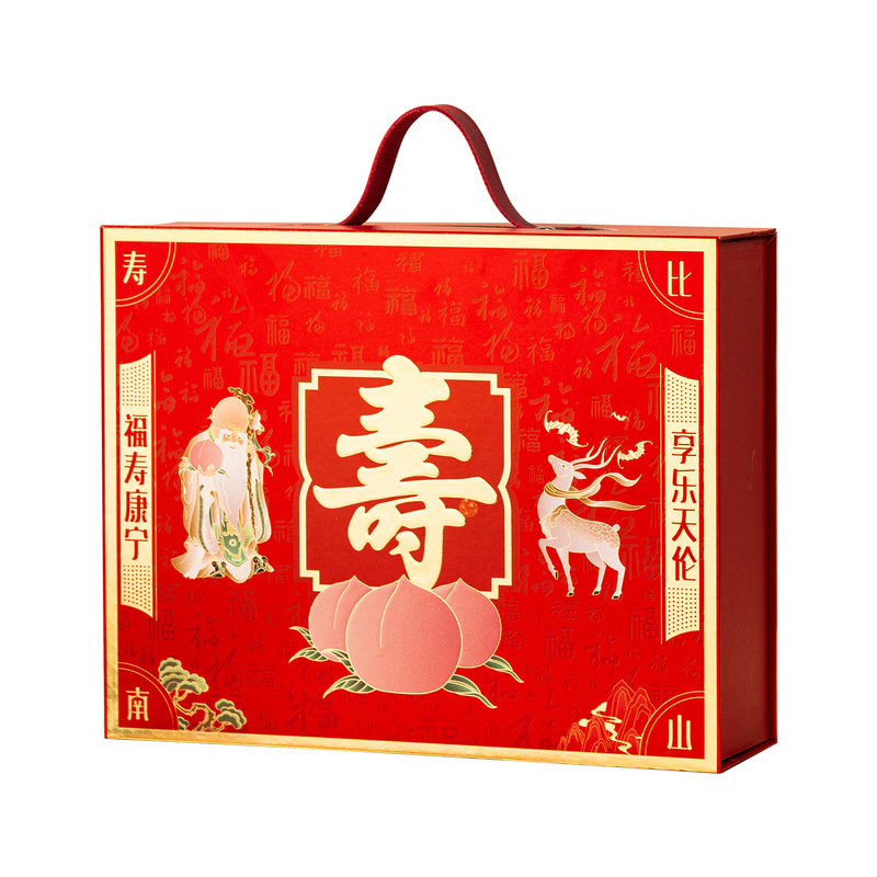 新款祝寿回礼礼盒老人生日寿宴伴手礼包装盒寿比南山喜糖盒空盒|undefined