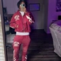 字母印花宽松男女拉链衫