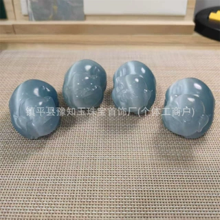 天然精美简约工艺雕刻玉石猫眼石生肖文玩手把件挂件饰品貔貅把件