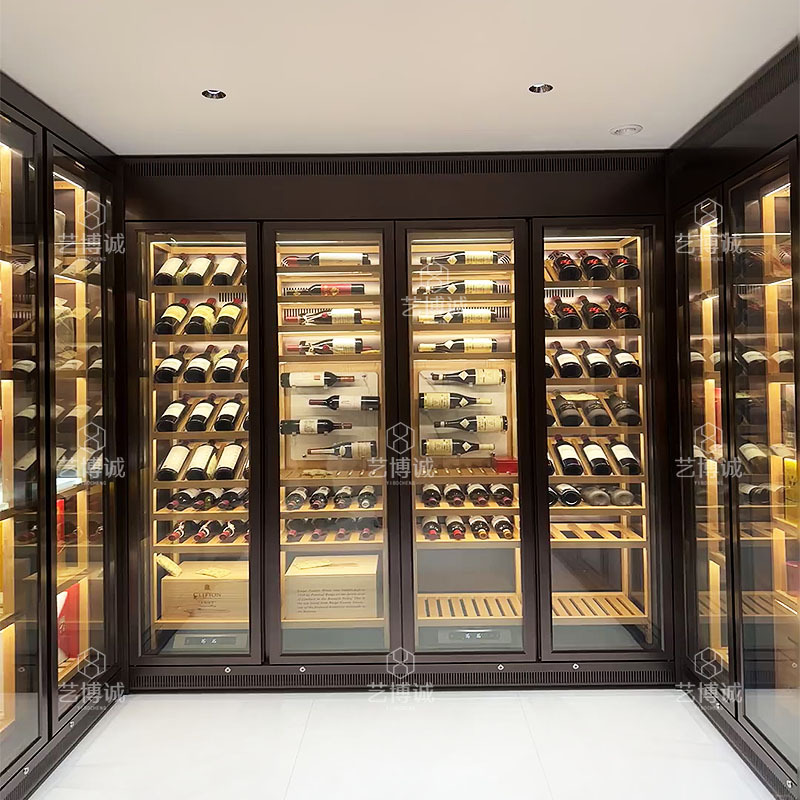 Light Luxury Stainless Steel Constant Temperature Wine Cabinet Red Wine Display Cabinet Living Room Wall Shelf Metal Decoration Simple Wine Cabinet