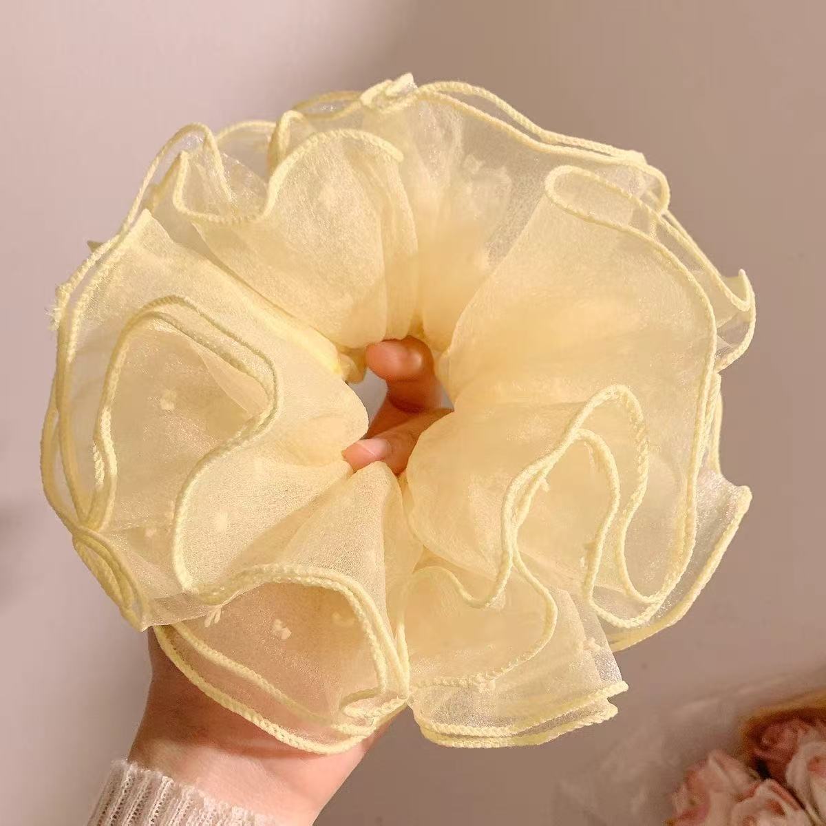 5721 라지 서클 시어 폴카 도트 옐로우