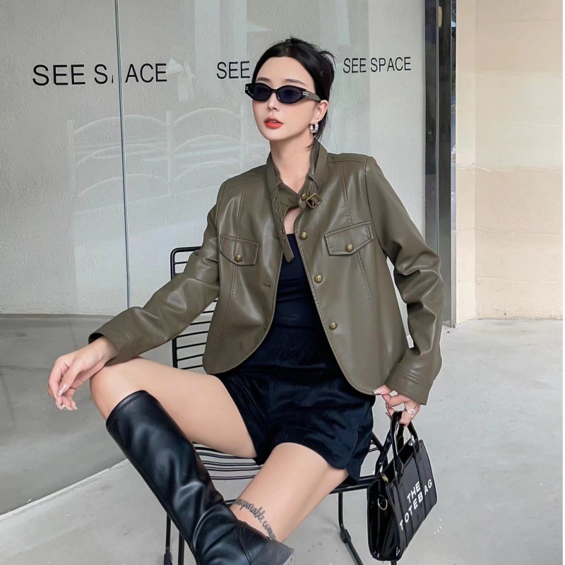 小个子皮衣外套女春季新款今年流行的皮夹克高级感机车服上衣|undefined