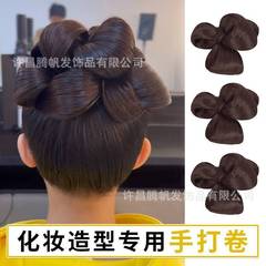 プレハブ新中国式手巻き髪包漢服かつら秀禾朝衿髪型国風新婦盤髪化粧スタイル