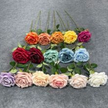 仿真玫瑰单支玫瑰婚礼堂花材婚庆仿真花制作胸花婚礼家居装饰批发