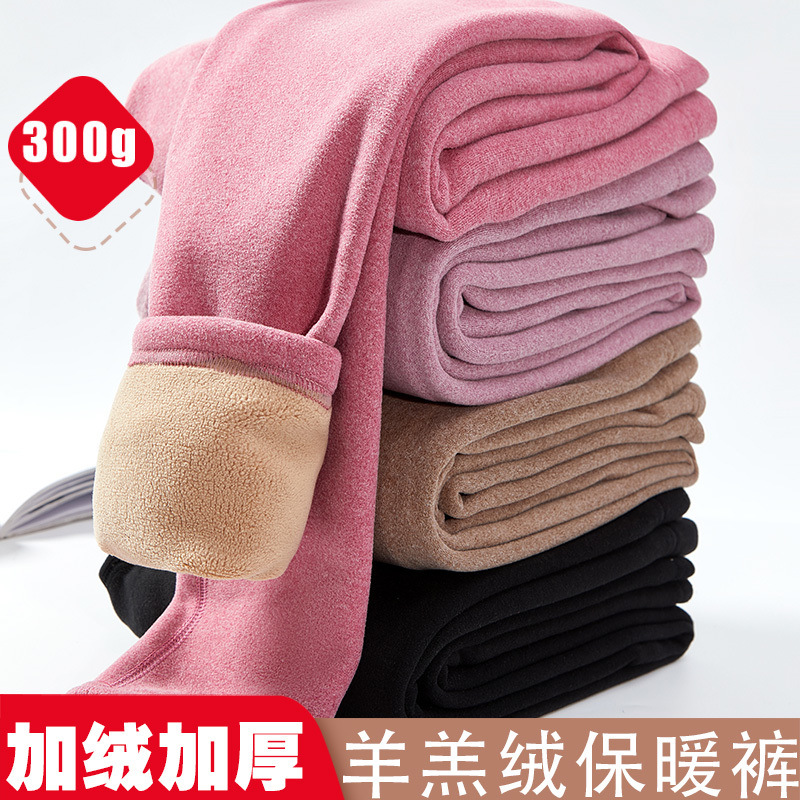 벨벳과 두꺼운 여성용 따뜻한 바지, 여성용 가을 바지, 원피스 셰르파 하이 웨이스트, 내복, 독일 따뜻한 벨벳 대형 면바지
