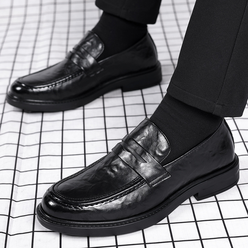 Men's 6cm Height Increasing Slip-On Leather Loafers Casual Shoes_vogvips.com