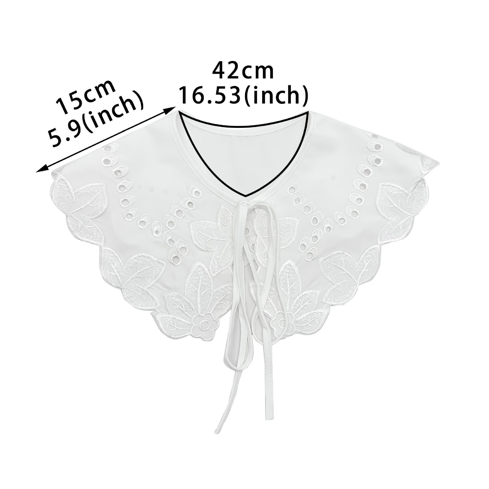 Muñeca coreana de encaje blanco cuello chale con arco con cuello falso del templo occidental Camisas de niños vestidos cuello image 5