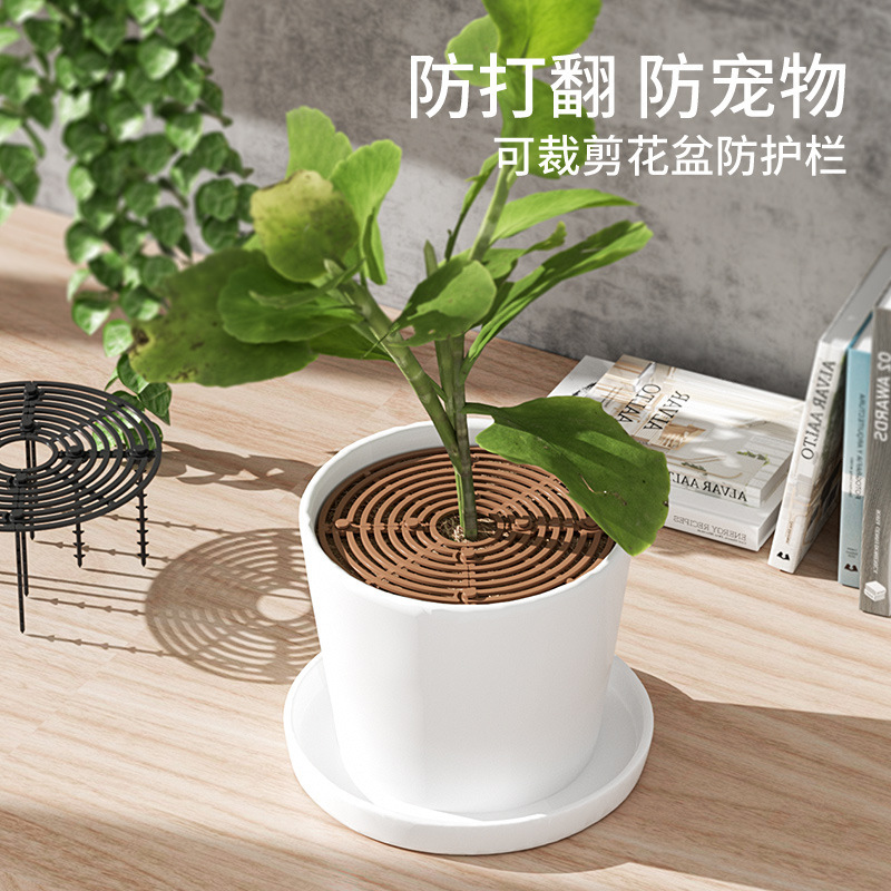 2026 Round Flower Pot Guardrail to Prevent Babies, Cats, and Dogs from Falling, Plastic Flower Soil Anti-Spill Hollow Protective Net, Can Be Cut and Adjusted 2026 Round Flower Pot Guardrail to Prevent Babies, Cats, and Dogs from Falling, Plastic Flower Soil Anti-Spill Hollow Protective Net, Can Be Cut and Adjusted