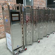 不锈钢伸缩门电动大门铝合金庭院推拉门学校自动门工地折叠封板门