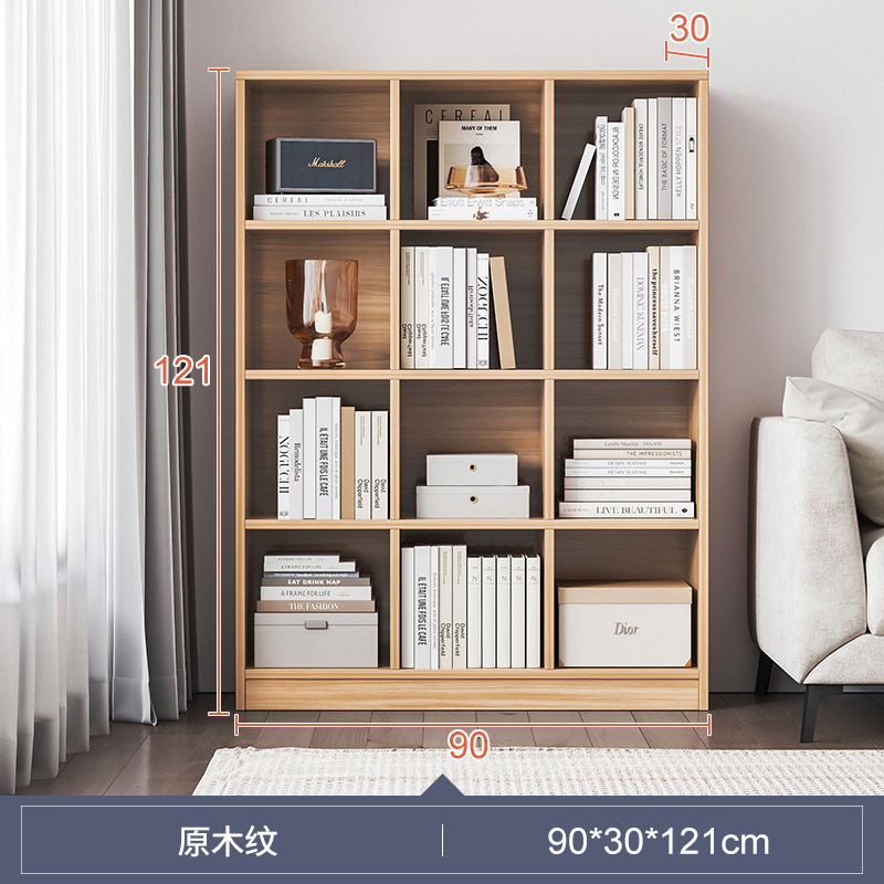 Estante de estantería Estante de rejilla de piso a techo Estante para libros Gabinete de almacenamiento de combinación gratuita para el hogar Gabinete de ocho compartimentos Gabinete corto Armario de almacenamiento