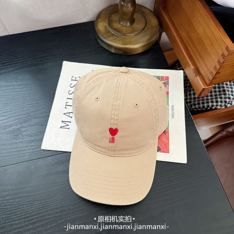 2025新款潮牌男女字母爱心刺绣棒球帽经典棉质软顶显脸小鸭舌帽潮|undefined