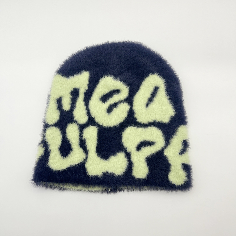 Hot selling fur style Mea knitted hat, brimless cap, personalized bean hat_voghion.com