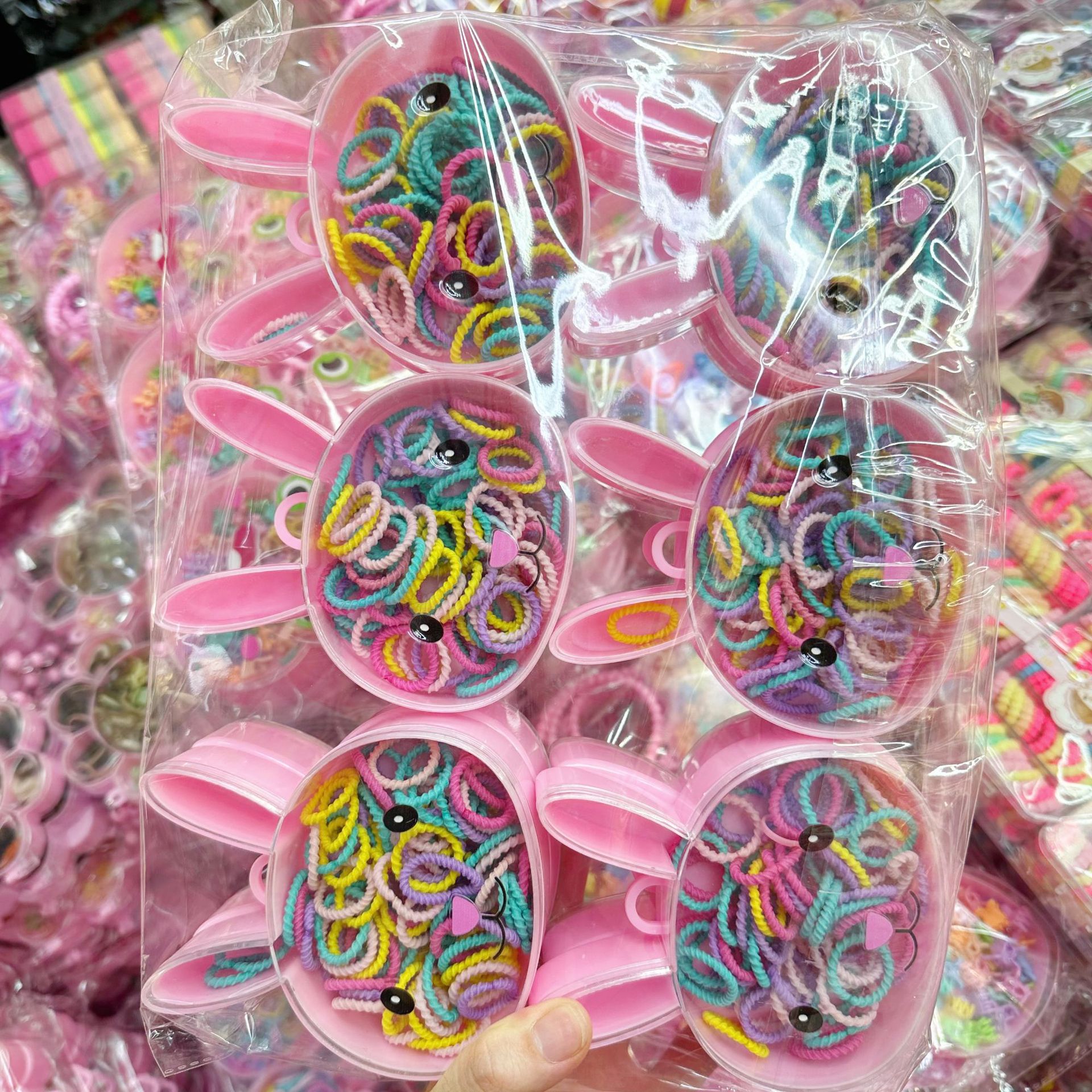 Mini cabeza de princesa en caja, clip de agarre pequeño, clip de flequillo, horquilla rota en la frente, banda elástica para niños, no daña el cabello, anillo del pulgar al por mayor image 82