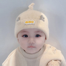 婴幼儿帽子秋冬护头囟门新初生可爱宝宝0-1岁毛线保暖护耳胎帽男
