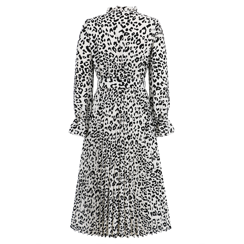 Women's Regular Dress Elegant V Neck Long Sleeve Leopard Midi Dress Daily Street display picture 14