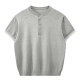 ZH8106-B夏季百搭T恤休闲短款男装老钱风通勤针织短袖OLO衫，男装针织衫/毛衣，星座614