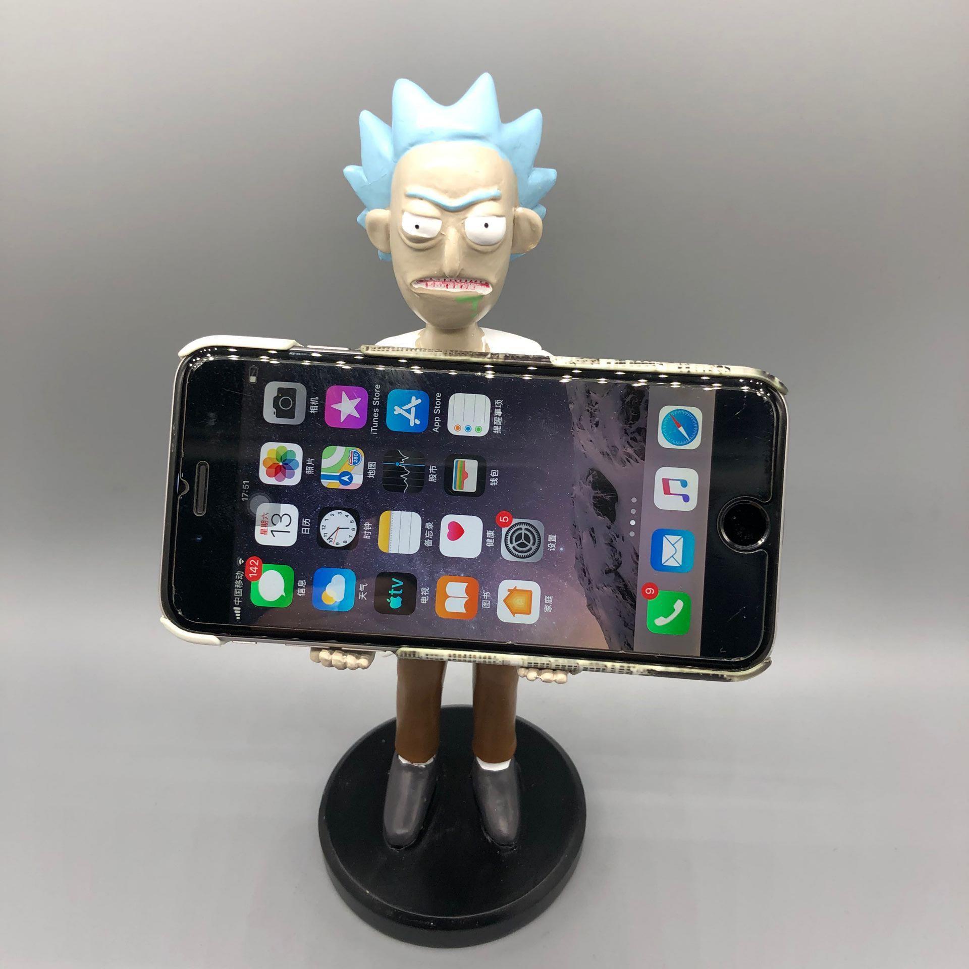 Rick y Morty hombre viejo teléfono móvil soporte juego mango soporte decoración ps4 mango soporte decoración anime