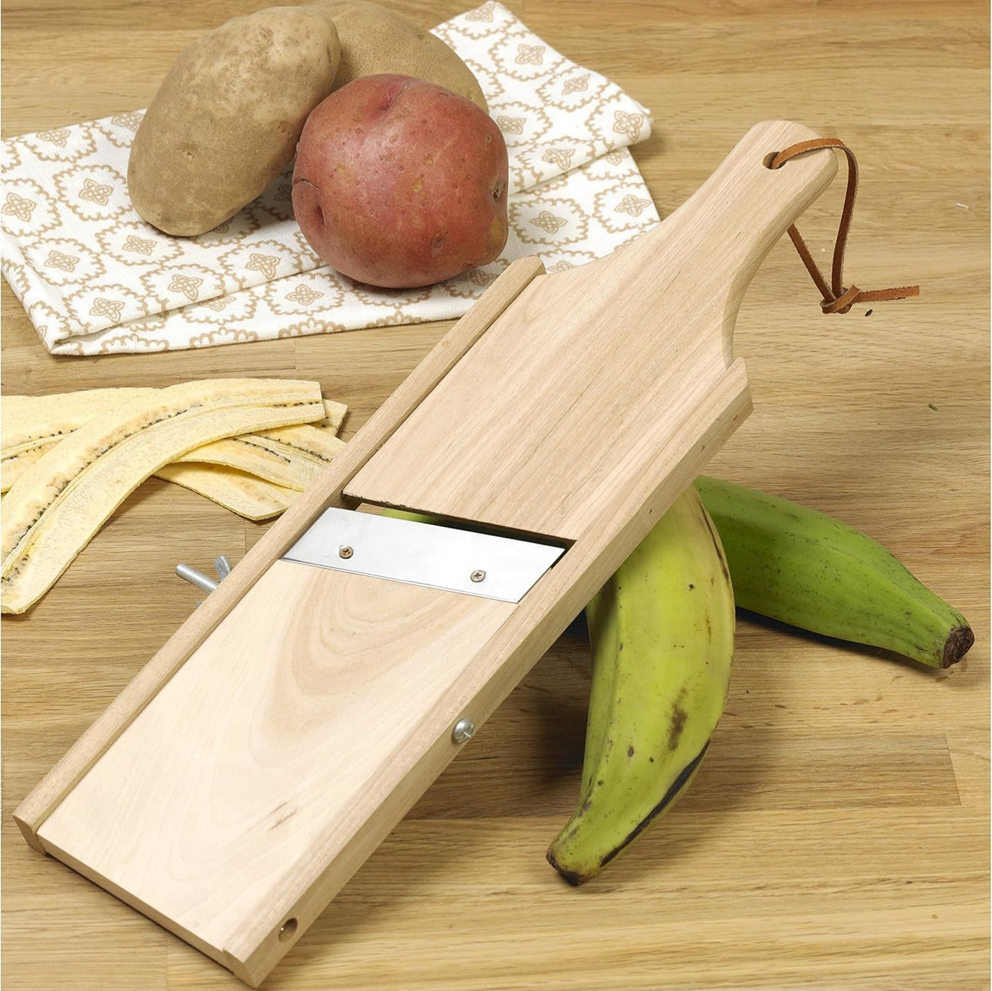 Cortador de verduras de madera, raspador de papas manual, raspador de madera, raspador de pepino, raspador de rábano largo
