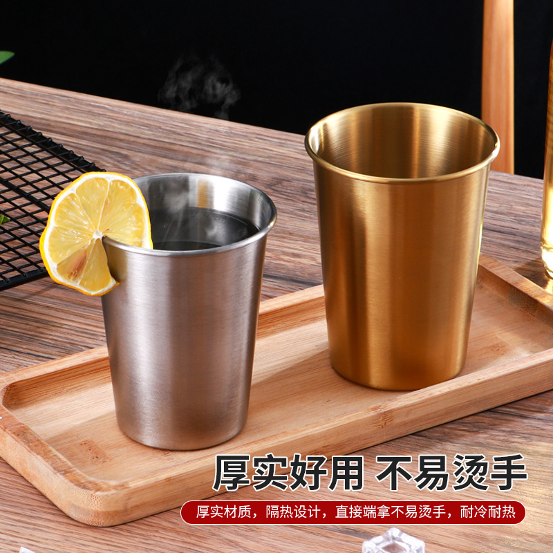 Taza de cerveza de acero inoxidable 304 transfronteriza, taza de café, taza para niños, doble aislamiento térmico, barbacoa al aire libre, taza de agua coreana