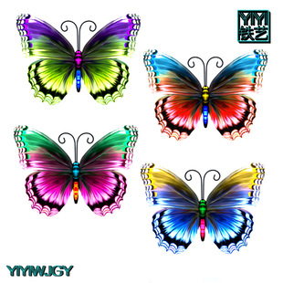 New Medium Four Color Butterfly Wall Hanging Home Craft Wall Decoration Iron Pendant Decoration Indoor and Outdoor Garden Decoration
