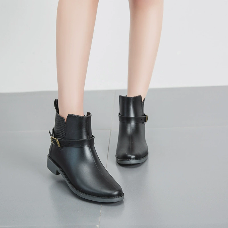 Модная Женская непромокаемая обувь на плоской подошве, Ботинки Martin, ботинки, уличная противоскользящая обувь, непромокаемая обувь, теплая резиновая обувь, женская