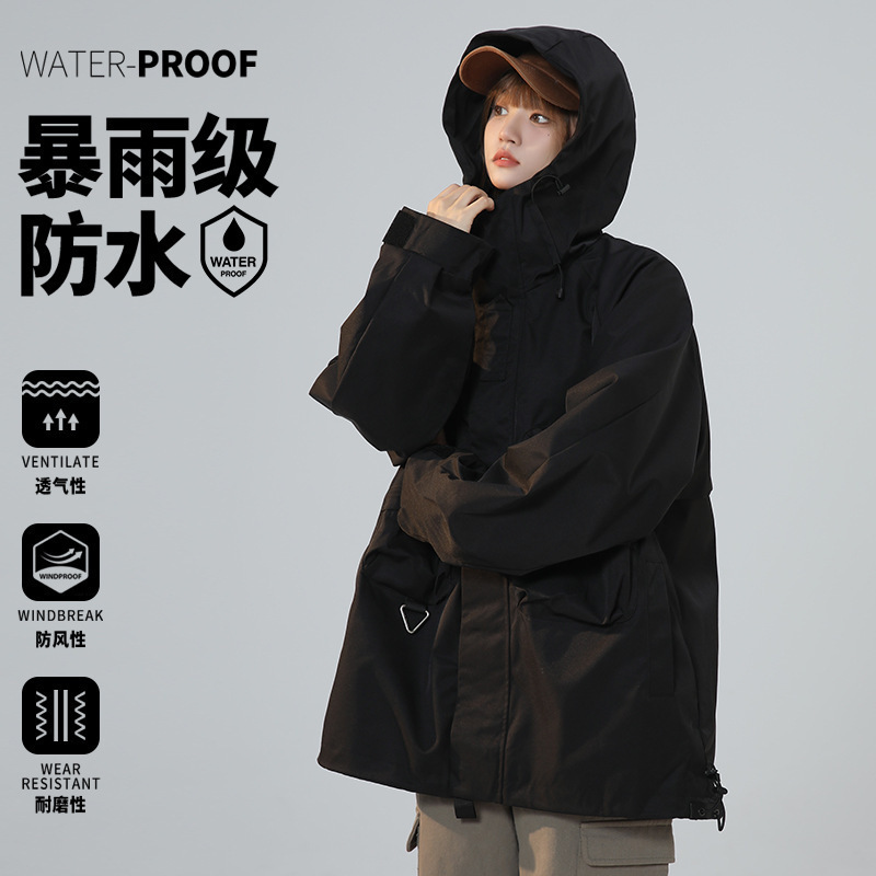 Hombres japoneses a prueba de viento chaqueta de asalto encapuchada chaqueta de primavera marca de moda chaqueta de trabajo al aire libre chaqueta de hombre