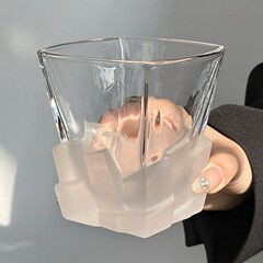芸術大衆デザインフロスト質感氷カップ限定グラス軽贅沢高級グラスクリエイティブウイスキーカップ