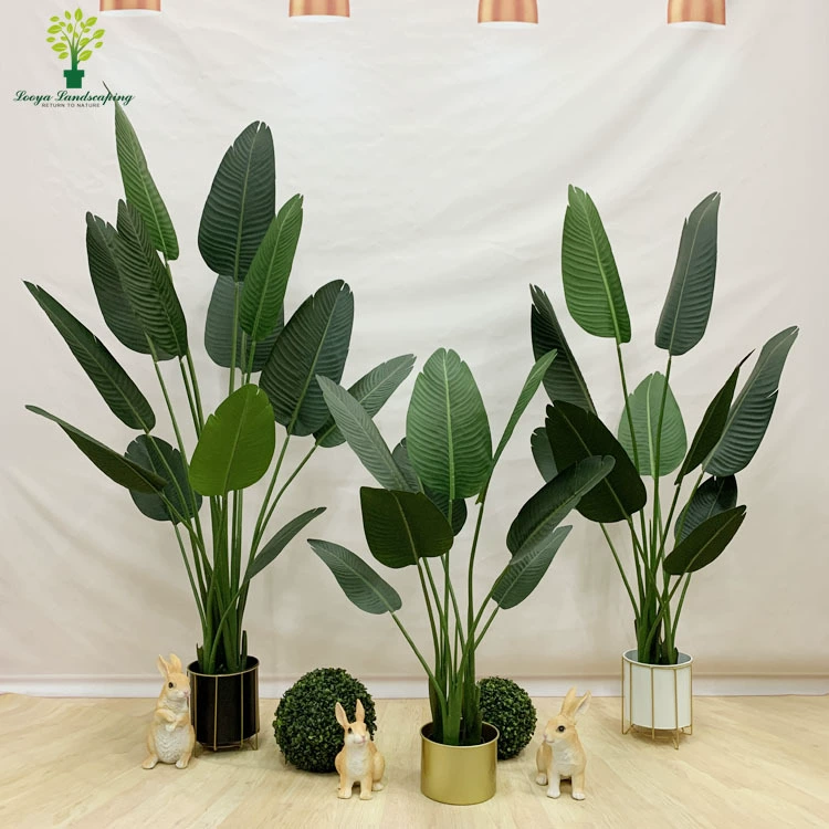 Моделирование зеленого растения Поддельное растение Путешественник Банан Бионическое зеленое растение Горшечное растение Большое украшение интерьера Украшение Поддельное дерево Райская птица