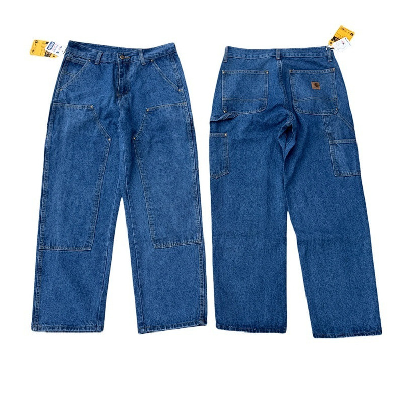 Carhartt Japanese-Style Workwear Denim Jeans American Loose Heavy Straight Pants for Men and Women