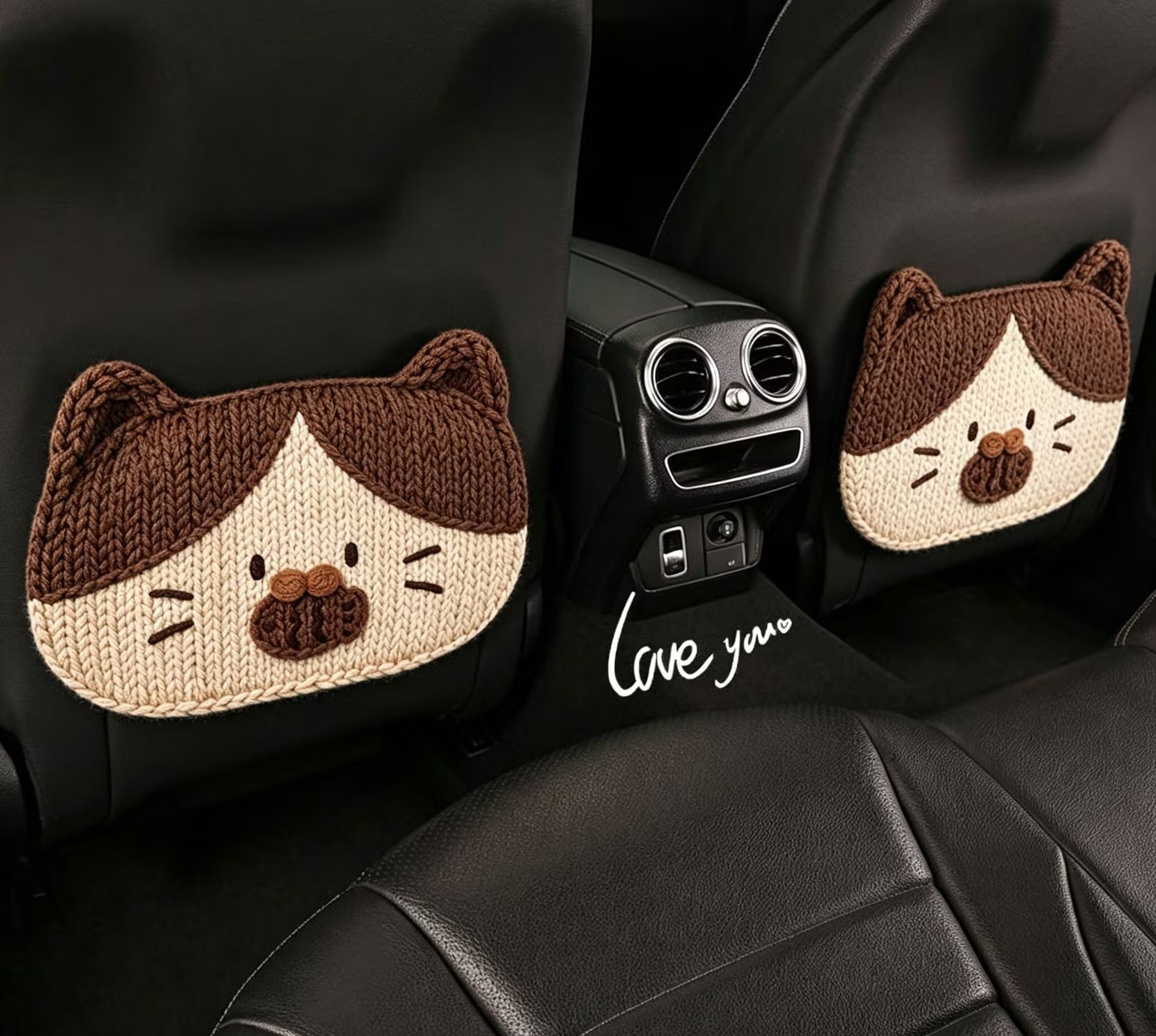 3D Printed Cute Cartoon Car Seat Back Anti-Kick Pad, Car Seat Back Anti-Dirt Pad, Bear, Cat, Crocodile