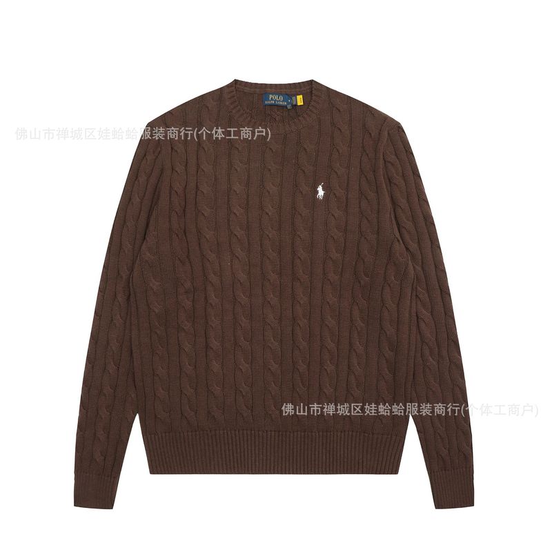 【高品质】可扫码~拉夫RL经典基础百搭男女同款针织套头圆领毛衣|undefined