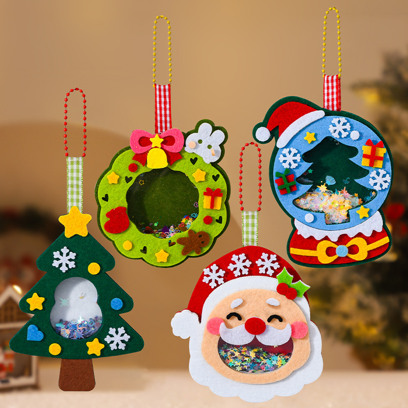 Christmas Decorations Christmas Non-Woven Shaker Pendant DIY Handmade Material Package Kidsren's Christmas Gifts